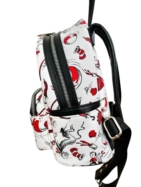 cat in the hat mini backpack EXCLUSIVE DROP: Loungefly Dr. Seuss Cosplay The Cat in the Hat is a book where an eccentric hat Loungefly Dr. Seuss The Cat